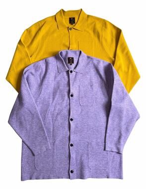 Vintage Cigar 4XL Knit Button Up Shirt Jacket Lot of 2 Purple Yellow 90s
